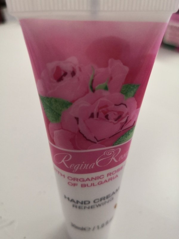 regina Roses hand cream with organic rose oil
